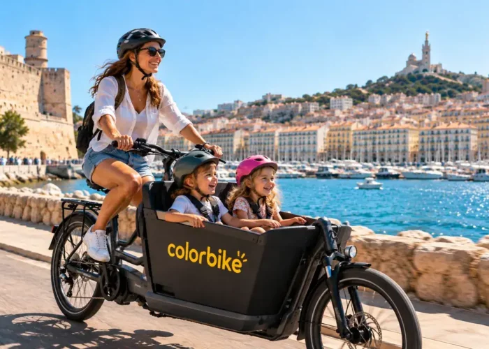 Balade familiale en vélo cargo au bord de mer location vélo cargo à marseille